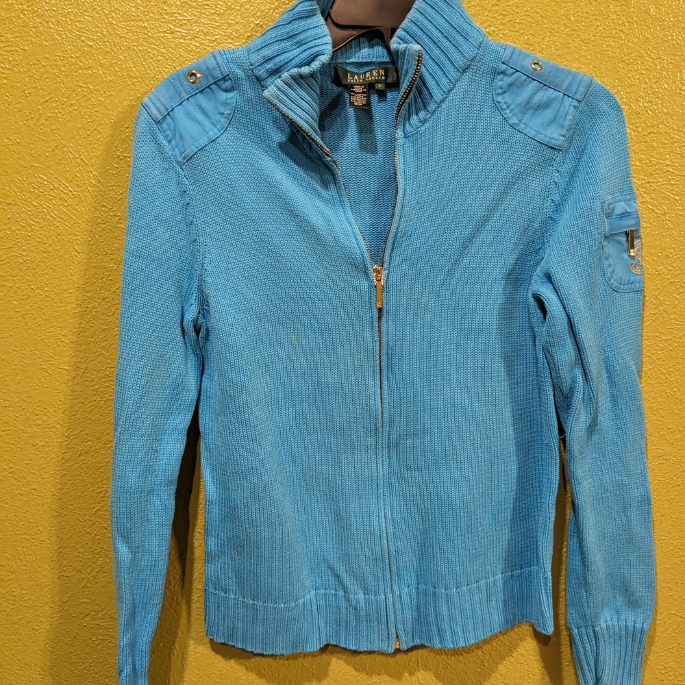 Ralph Lauren Blue Zip-Up Sweater